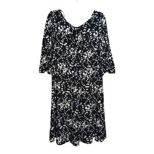 Boden Black White‎ Floral Print Midi Dress 18 UK 14 US